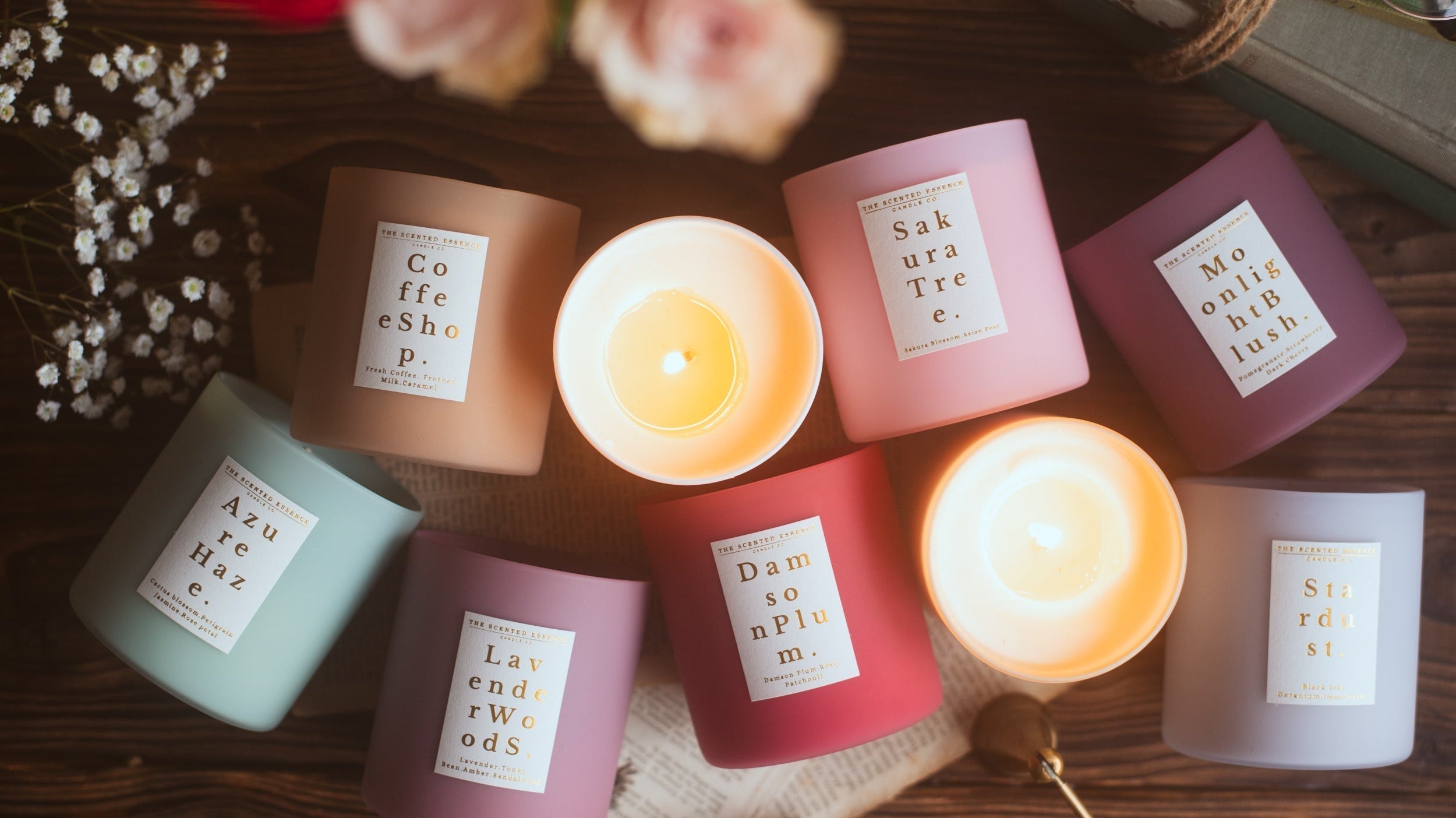 aesthetic soy wax candles UK colourful collection dopamine decor