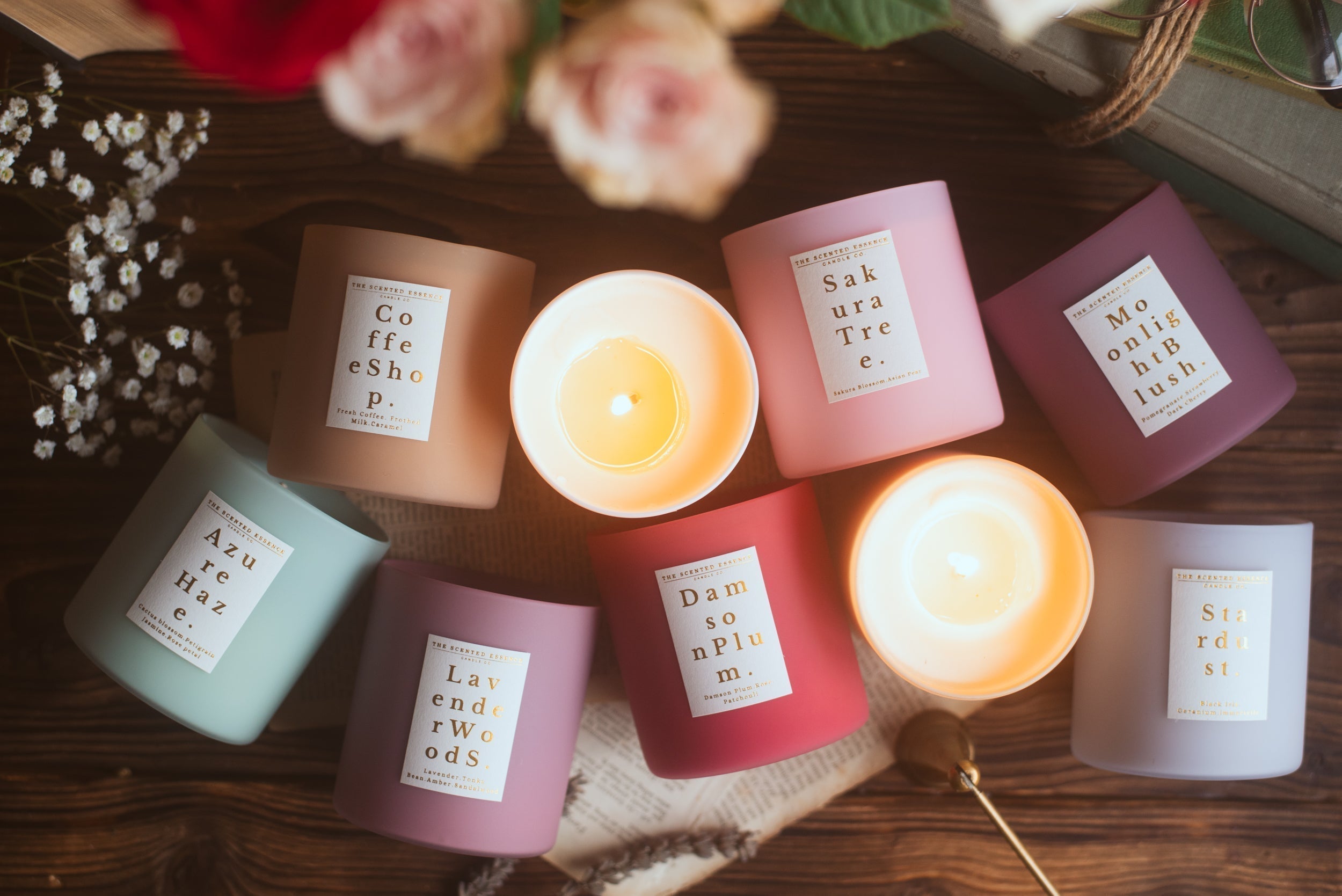 aesthetic soy wax candles UK colourful collection dopamine decor